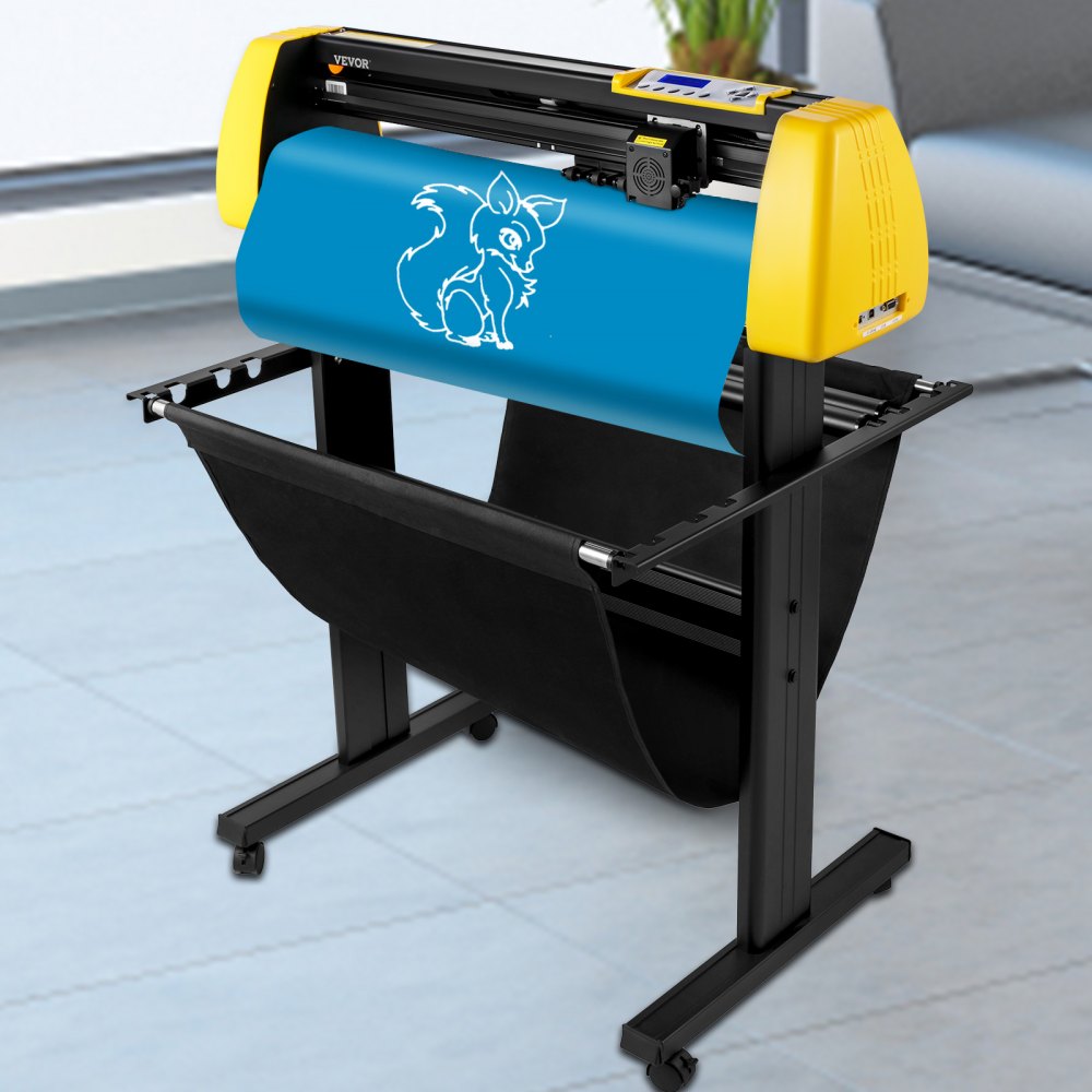 VEVOR Vinyl Cutter Machine, 34 in / 870 mm Max Paper Feed Cutting Plotter, Automatic Camera Contour Cutting LCD Screen Printer with Stand Adjustable Force and Speed for Sign Making Plotter Cutter