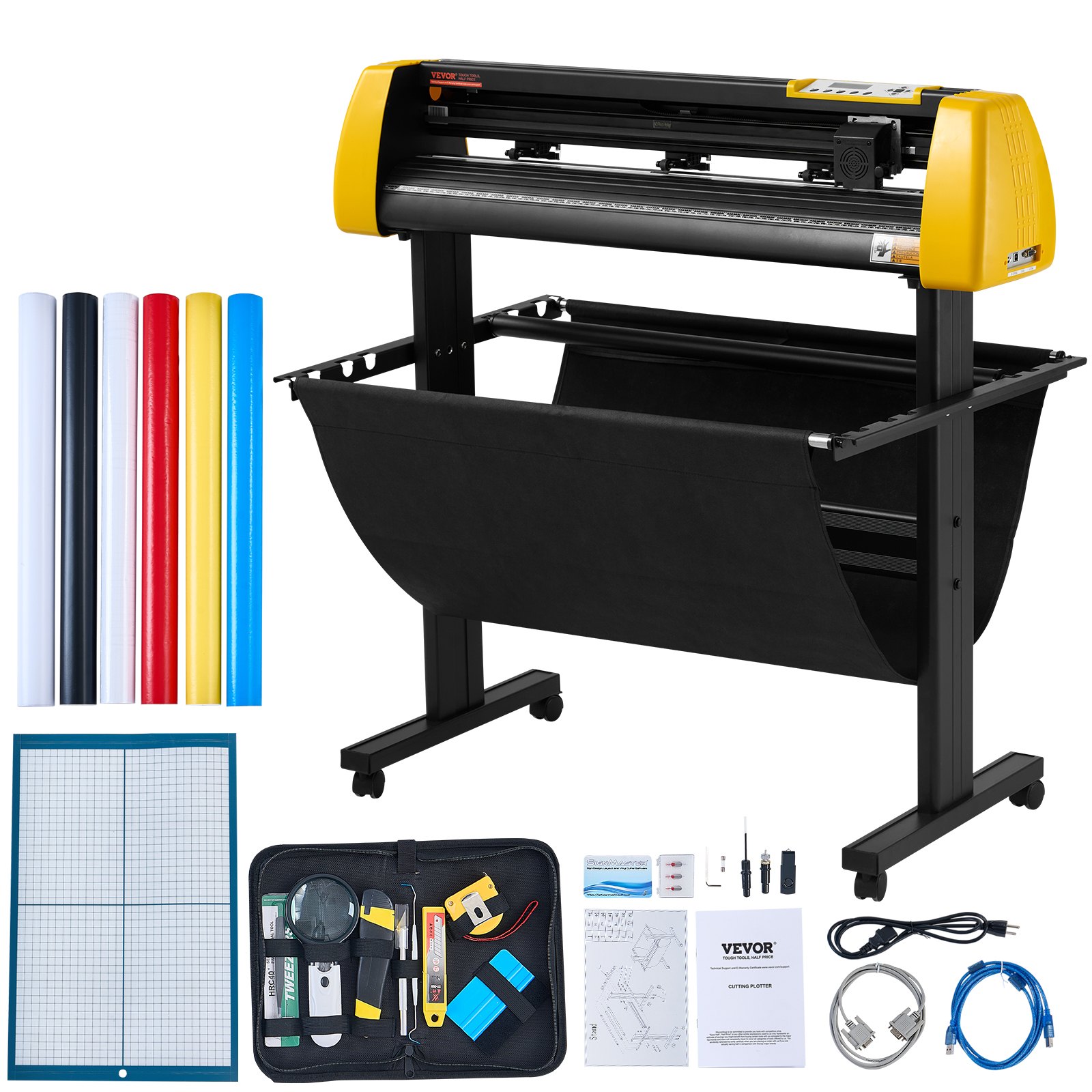 VEVOR 34" (86.4 cm) Vinyl Cutter/Plotter Sign Cutting Machine Software 3 Blades LCD Screen
