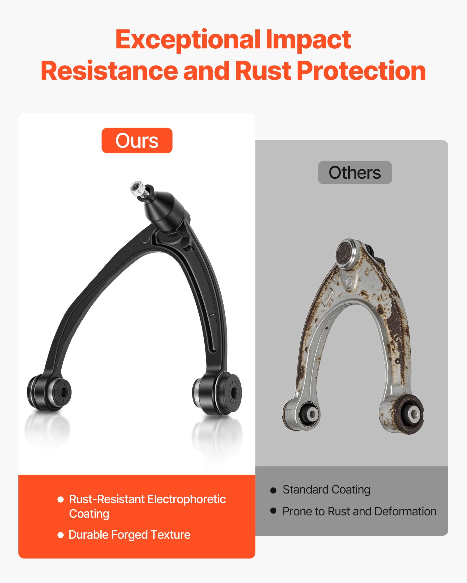 VEVOR Left Right Front Upper Control Arms Kit with Ball Joint, OEM Suspension Kit Compatible with 2007–2013 GMC, 2007–2014 Cadillac & Chevrolet (10PCS)