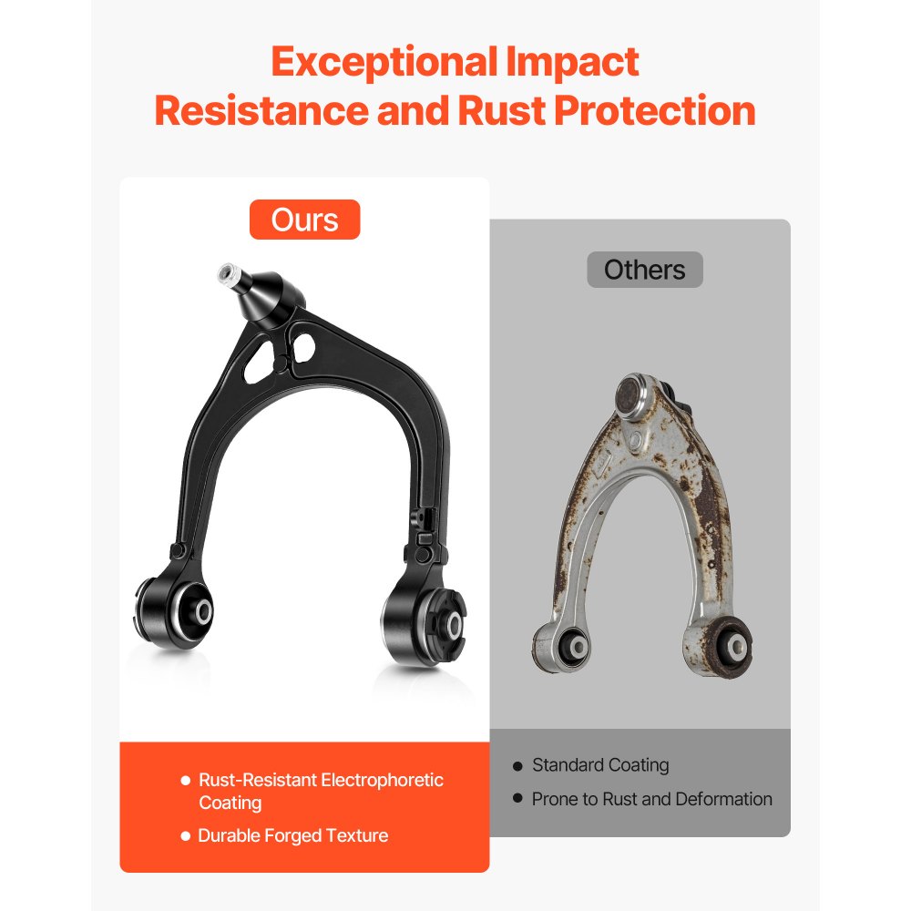 VEVOR Left Right Front Upper & Lower Control Arms Kit, OEM Suspension Kit Compatible with 2011-2017 Chrysler 300 RWD, 2011-2017 Dodge Challenger RWD, 2011-2014 Dodge Charger RWD (14PCS)