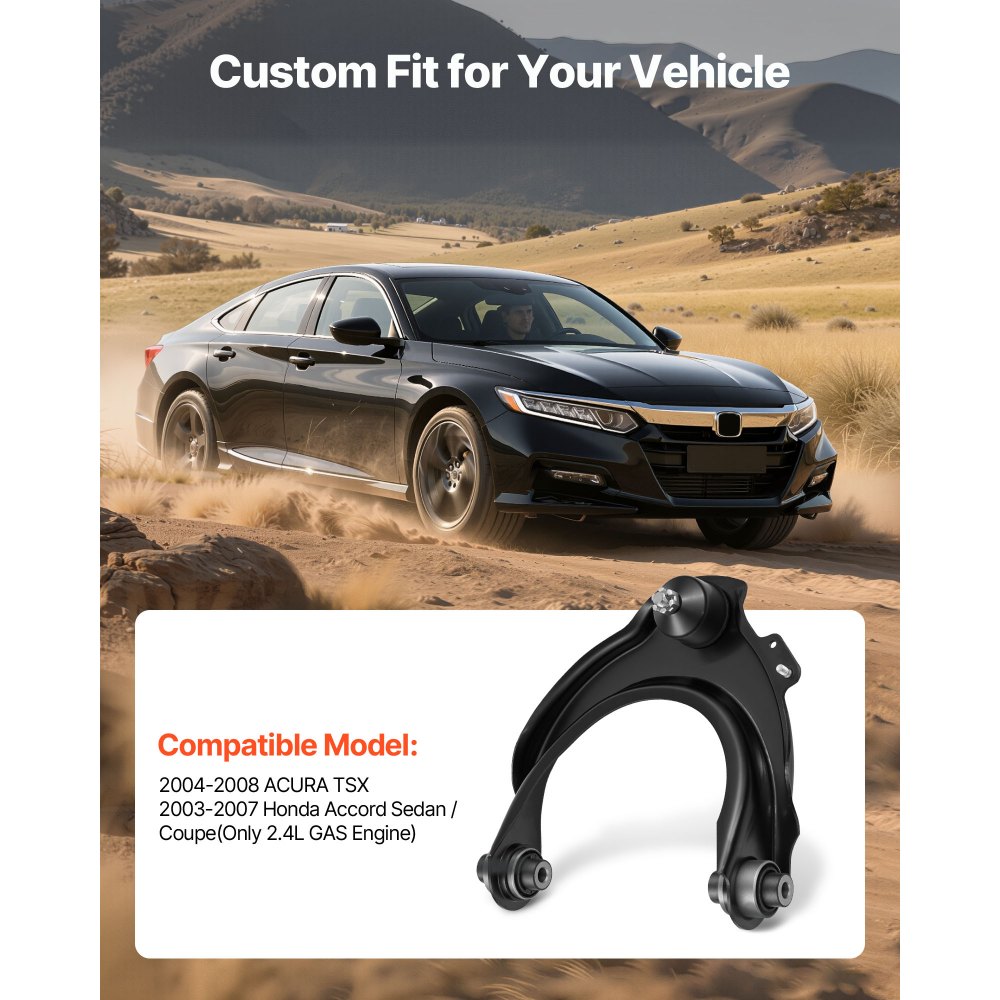 VEVOR Front Upper Lower Control Arms, OEM Suspension Kit Compatible with 2004-2008 ACURA TSX, 2003-2007 Honda Accord Sedan/Coupe (2.4L Gas Engine Only) - 12PCS