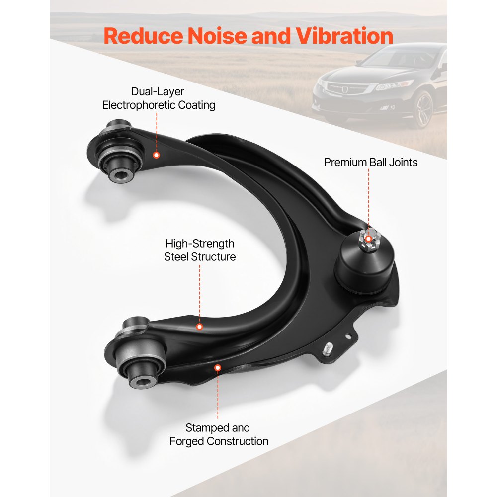 VEVOR Front Upper Lower Control Arms, OEM Suspension Kit Compatible with 2004-2008 ACURA TSX, 2003-2007 Honda Accord Sedan/Coupe (2.4L Gas Engine Only) - 12PCS