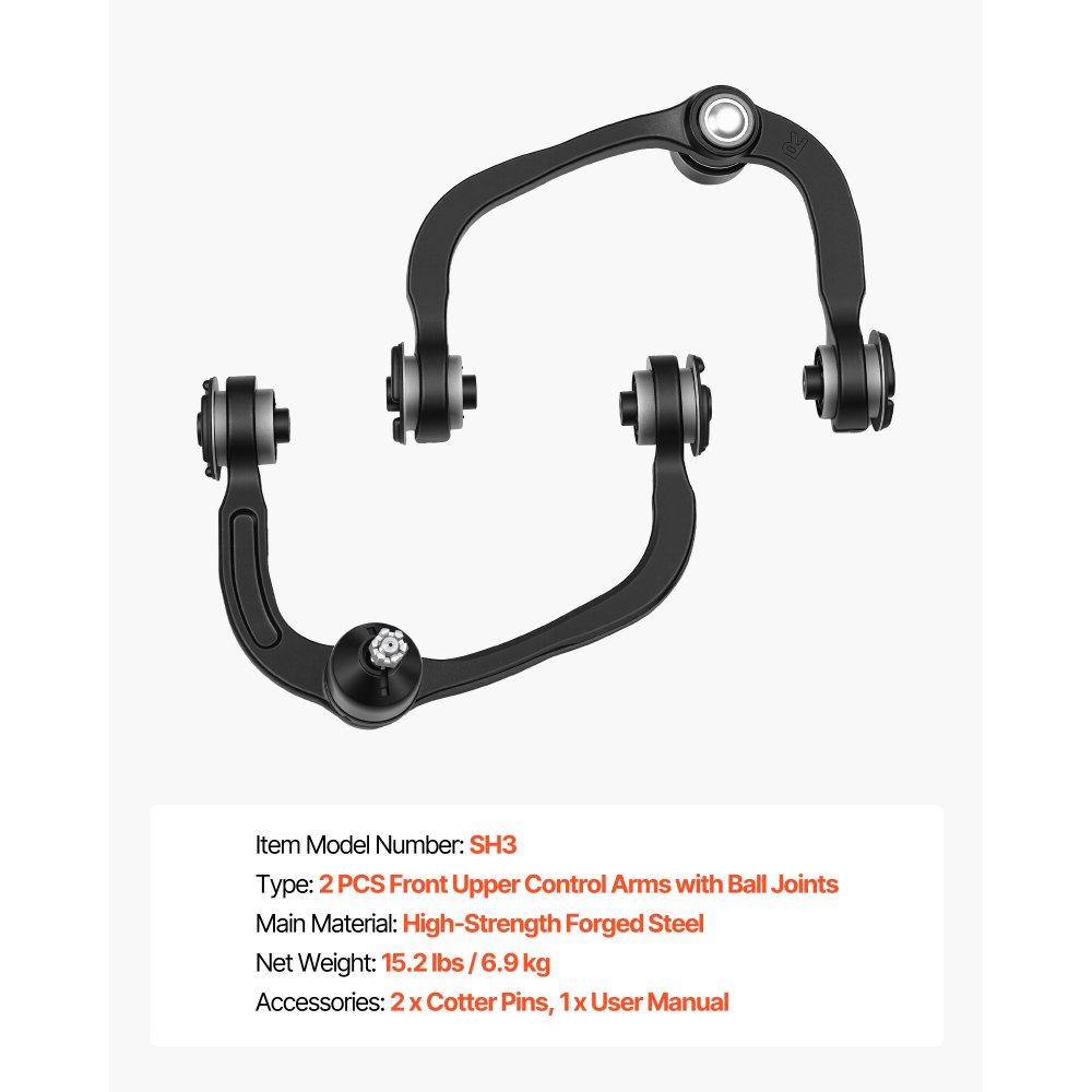 VEVOR Front Upper Control Arms with Ball Joints, OEM Suspension Kit Compatible with 2004-2024 Ford F150, 2007-2015 Ford Expedition, 2007-2015 Lincoln Navigator, 2006-2008 Lincoln Mark LT (2PCS)