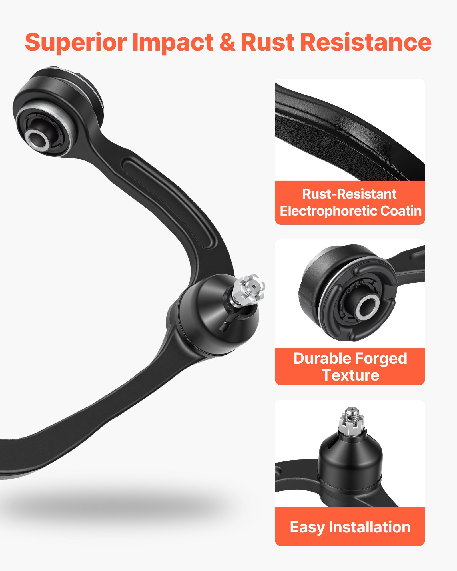 VEVOR Front Upper Control Arms with Ball Joints, OEM Suspension Kit Compatible with 2004-2024 Ford F150, 2007-2015 Ford Expedition, 2007-2015 Lincoln Navigator, 2006-2008 Lincoln Mark LT (2PCS)