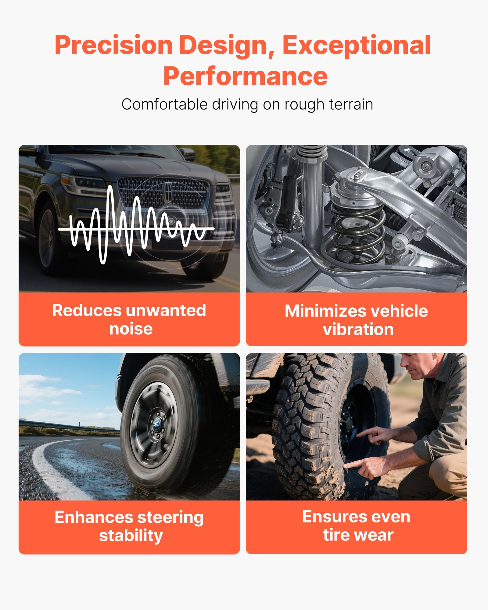 VEVOR Front Upper Control Arms with Ball Joints, OEM Suspension Kit Compatible with 2004-2024 Ford F150, 2007-2015 Ford Expedition, 2007-2015 Lincoln Navigator, 2006-2008 Lincoln Mark LT (2PCS)