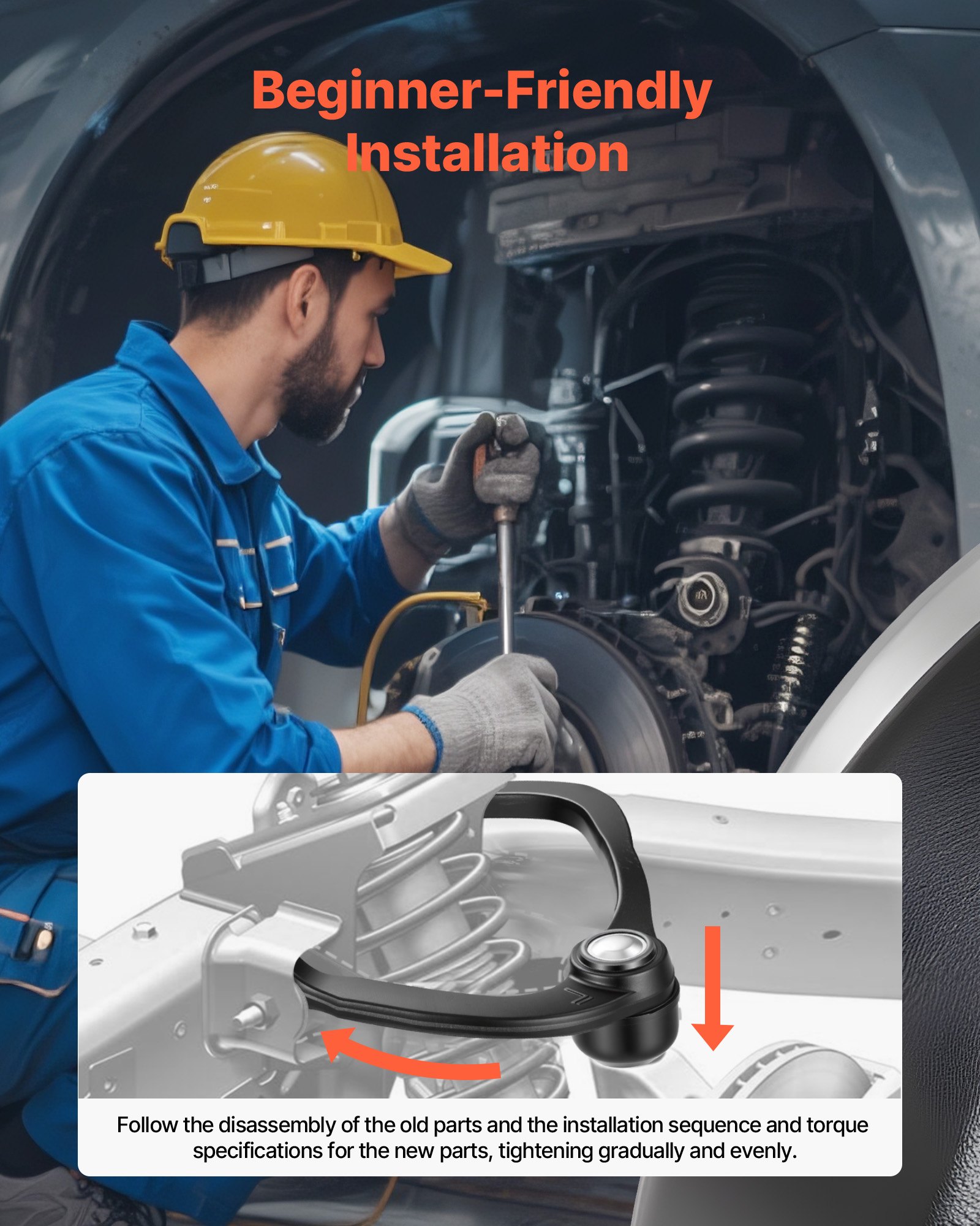 VEVOR Front Upper Control Arms with Ball Joints, OEM Suspension Kit Compatible with 2004-2024 Ford F150, 2007-2015 Ford Expedition, 2007-2015 Lincoln Navigator, 2006-2008 Lincoln Mark LT (2PCS)