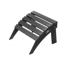 Adirondack Ottoman 18.7L x 19.7W x 13H Inch HDPE Folding Patio Footrest Black