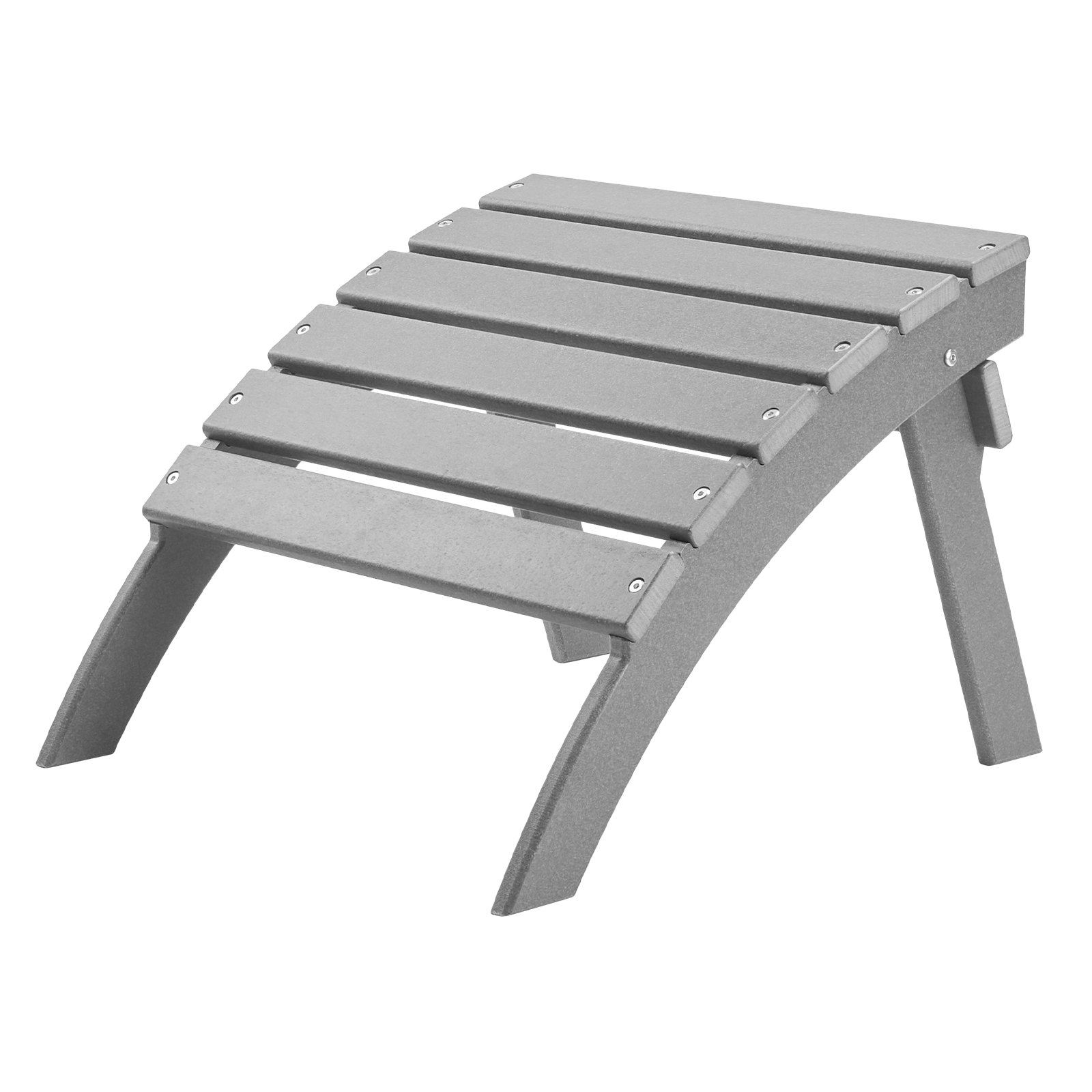 VEVOR Adirondack Ottoman, 21.5L x 18.9W x 14.8H Inch HDPE Plastic Folding Adirondack Ottoman, Weather-Resistant Foot Rest for Adirondack Chair, Widely Used for Outside Porch Pool Lawn Backyard, Gray