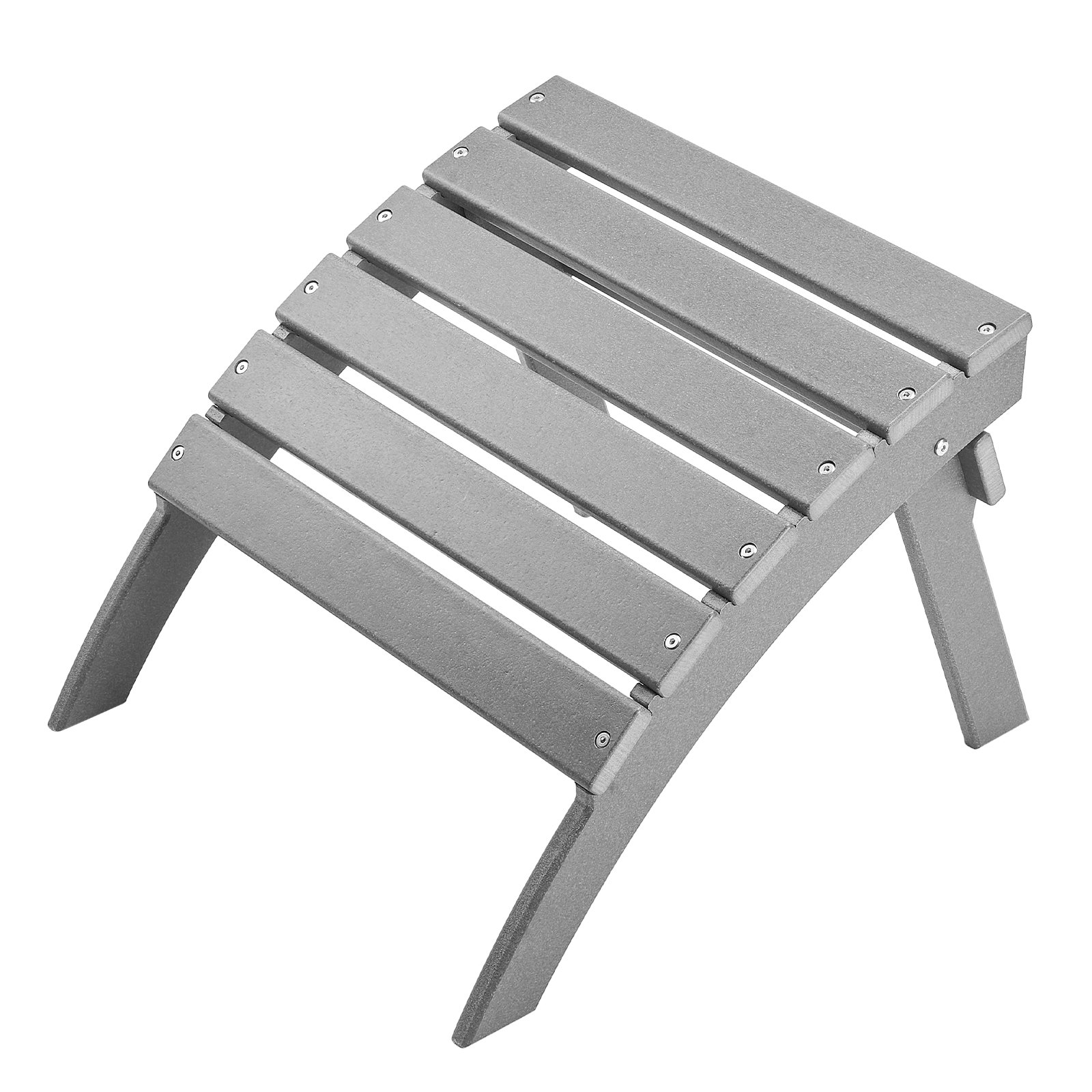 VEVOR Adirondack Ottoman, 21.5L x 18.9W x 14.8H Inch HDPE Plastic Folding Adirondack Ottoman, Weather-Resistant Foot Rest for Adirondack Chair, Widely Used for Outside Porch Pool Lawn Backyard, Gray
