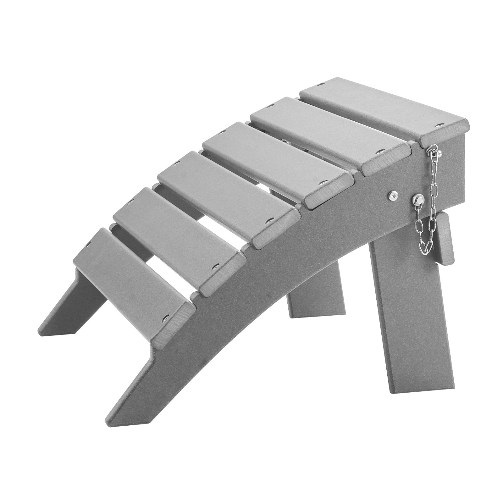 VEVOR Adirondack Ottoman, 43L x 48W x 33H cm HDPE Plastic Folding Adirondack Ottoman, Weather-Resistant Foot Rest for Adirondack Chair, Widely Used for Outside Porch Pool Lawn Backyard, Gray