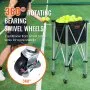 VEVOR Foldable Tennis Ball Hopper, Holds 150 Tennis Balls, Lightweight Aluminum Alloy Tennis Ball Basket Cart with Wheels, Removable Bag, Carry Bag, Portable Sports Teaching Cart for Tennis Player