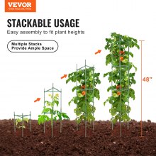 VEVOR 6 Packs Tomato Cages for Garden 48" Tomato Plant Stakes Support Cage