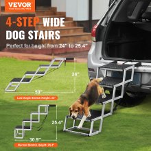 VEVOR Dog Stair for Cars 4-step Folding Dog Steps Aluminum Loads up to 150 lbs