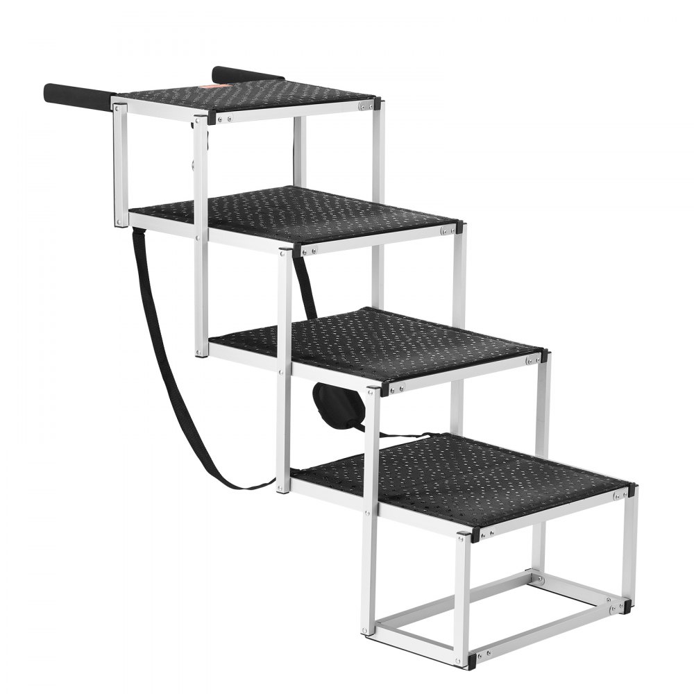 VEVOR Dog Stair for Cars 4-step Folding Dog Steps Aluminum Loads up to 250 lbs