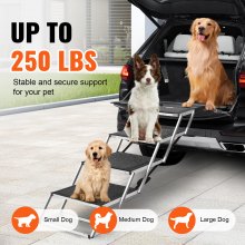 VEVOR Dog Stair for Cars 4-step Folding Dog Steps Aluminum Loads up to 250 lbs