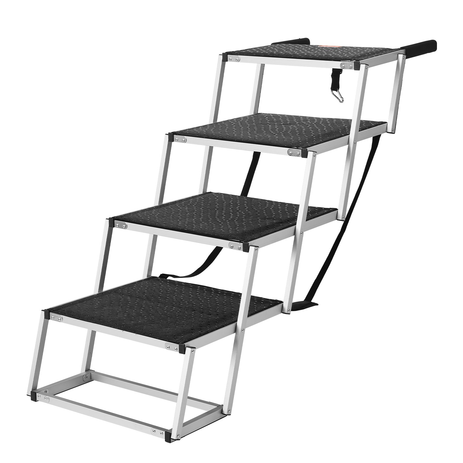 VEVOR Dog Stair for Cars 4-step Folding Dog Steps Aluminum Loads up to 250 lbs