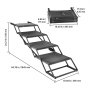 VEVOR Dog Stairs for Car, 4 Steps Extra Wide Foldable Dog Ramp for Large Dogs with Non-Slip Surface, Portable Lightweight Pet Stairs Ladder for Car, SUV, Truck, High Bed, Sofa, Support up to 113 kg