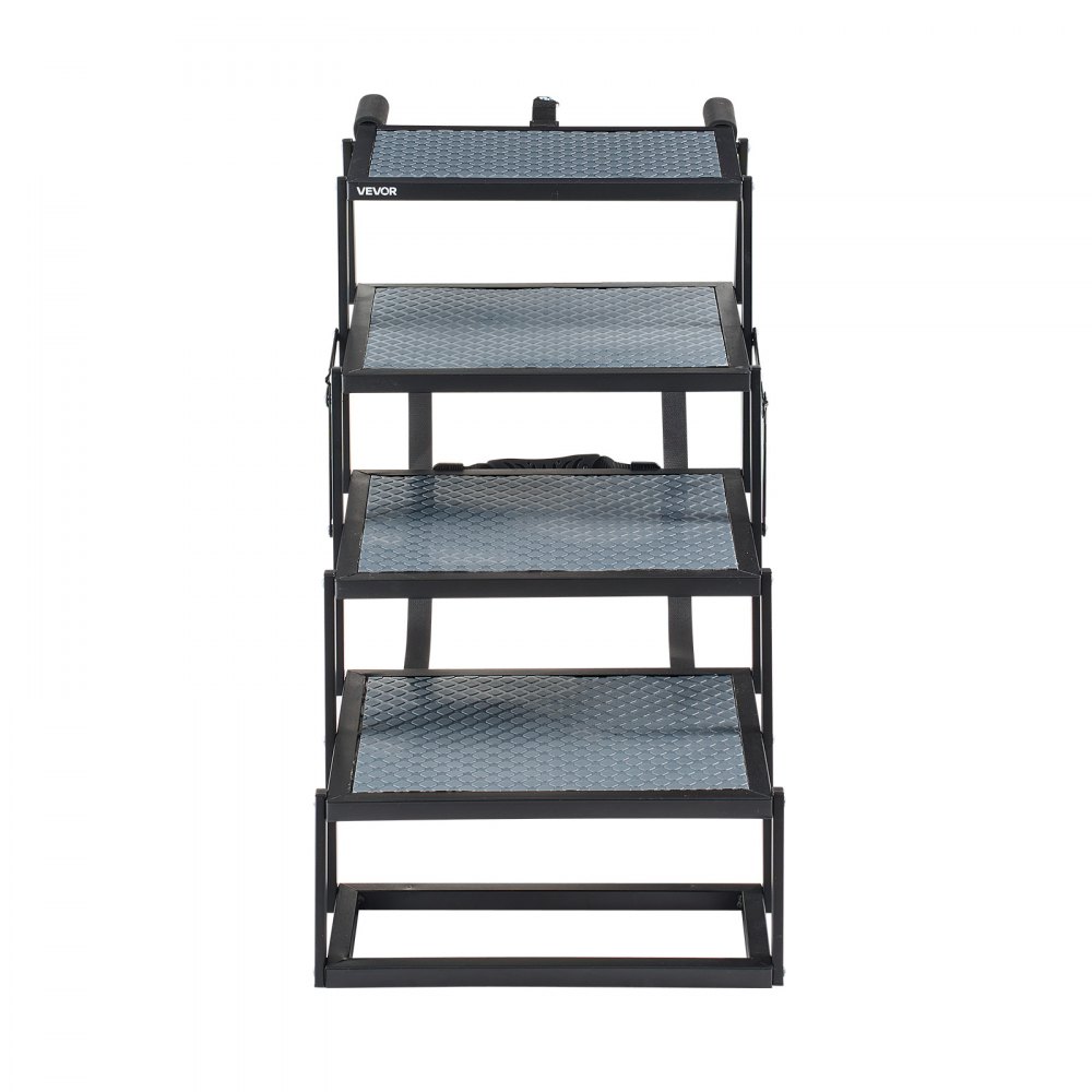 VEVOR Dog Stairs for Car, 4 Steps Extra Wide Foldable Dog Ramp for Large Dogs with Non-Slip Surface, Portable Lightweight Pet Stairs Ladder for Car, SUV, Truck, High Bed, Sofa, Support up to 400 lbs