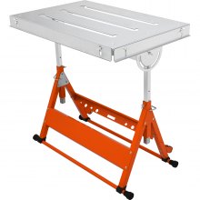VEVOR Table de soudage 30" x 20", capacité de charge de 400 lb, table de travail en acier sur roulettes, établi de travail pliable avec trois fentes de 1,1", 3 angles d'inclinaison, hauteur réglable, rails de guidage rétractables
