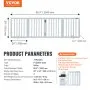 VEVOR Freestanding Pet Barrier, 24" Height x 80.3" Width, 4-Panel Folding Dog Gate for Various Openings, Expandable and Quiet Foot-Supported Indoor Dog Fence, White