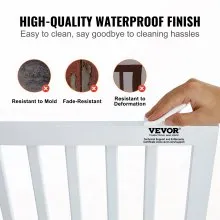 VEVOR Free Standing Dog Gate 24x80.3 inch Freestanding Pet Gate Foldable White