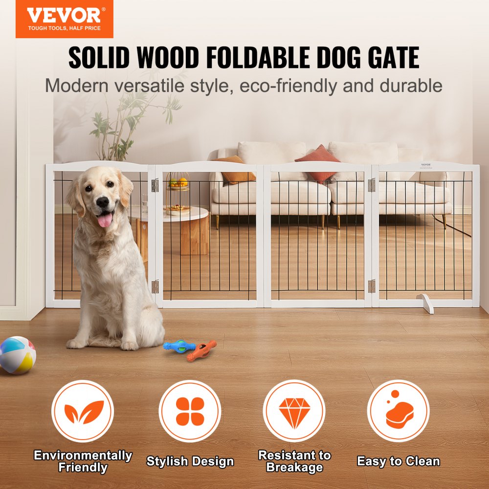 Puerta independiente para mascotas para perros, puerta plegable de madera  para perros para casa, puerta interior para perros para escaleras, puertas