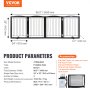VEVOR Free Standing Dog Gate, 32" H x 96.5" W Freestanding Pet Gate, 4 Panels Foldable Dog Gate for Wide and Narrow Passageways, Expandable Dog Barrier with Silent Foot Support for Indoor, Brown