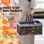 VEVOR Collapsible Shopping Basket, 3 Pack, 16L Plastic Foldable Storage Crate with Handle, Grocery Fruit Vegetable Shopping Basket Folding Storage Container for Supermarket Retail Shopping, Black
