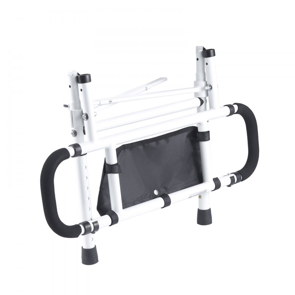 VEVOR Bed Rails for Elderly Adults, 180° Foldable Bed Assist Rails for Seniors, 204.12 kg Loading Bed Side Rails Bed Cane with 4-Level Adjustable Handle, Storage Pocket Fits King Queen Full Twin Bed