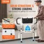 VEVOR Bed Rails for Elderly Adults, 180° Foldable Bed Assist Rails for Seniors, 204.12 kg Loading Bed Side Rails Bed Cane with 4-Level Adjustable Handle, Storage Pocket Fits King Queen Full Twin Bed