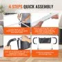 VEVOR Bed Rails for Elderly Adults, 180° Foldable Bed Assist Rails for Seniors, 204.12 kg Loading Bed Side Rails Bed Cane with 4-Level Adjustable Handle, Storage Pocket Fits King Queen Full Twin Bed