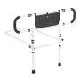 VEVOR Bed Rails for Elderly Adults, 180° Foldable Bed Assist Rails for Seniors, 204.12 kg Loading Bed Side Rails Bed Cane with 4-Level Adjustable Handle, Storage Pocket Fits King Queen Full Twin Bed