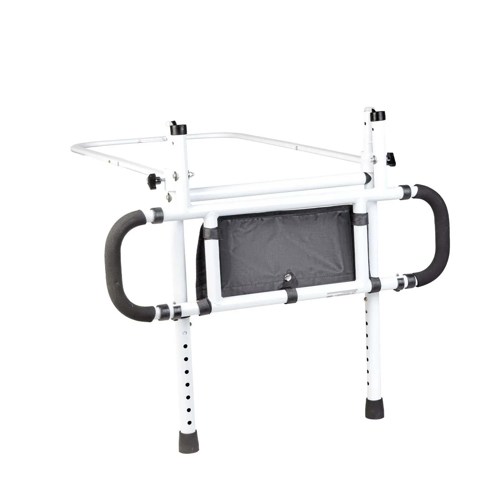 VEVOR Bed Rails for Elderly Adults, 180° Foldable Bed Assist Rails for Seniors, 204.12 kg Loading Bed Side Rails Bed Cane with 4-Level Adjustable Handle, Storage Pocket Fits King Queen Full Twin Bed