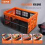 VEVOR Plastic Collapsible Storage Basket, 45L 3 Packs, Folding Stackable Storage Containers/Bins with Handles, Large Heavy Duty Containers for Clothes, Toys, Books, Snack, Shoes and Grocery Organizing