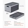 VEVOR Plastic Collapsible Storage Bins with Lids, 65L 3 Packs, Stackable Folding Storage Crates with Handles, Holds 38 kg Per Bin, Heavy Duty Containers, Space-Saving Baskets, for Home Organizing