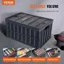 VEVOR Collapsible Storage Bins with Lids, 65L 3 Packs, Folding Plastic Stackable Utility Crates with Handles, Large Heavy Duty Containers for Clothes, Toys, Books, Snack, Shoes, and Grocery Organizing