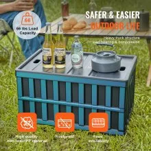 VEVOR Collapsible Storage Bins with Lids, 65L 3 Packs, Folding Plastic Stackable Utility Crates with Handles, Large Heavy Duty Containers for Clothes, Toys, Books, Snack, Shoes, and Grocery Organizing