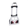 VEVOR folding hand truck with red wheels, telescopic handle, lightweight aluminum frame.