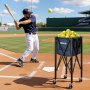 VEVOR 2-in-1 Tennis & Pickleball Hopper, with Pickup Tube, Foldable Pickleball Basket Cart with with Wheels, Holds 150 Tennis Balls or 260 Pickleballs, Portable Pickleball Caddy Holder, for Training