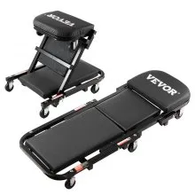 VEVOR Foldable Z Garage Creeper, 40 in, 450 lbs Load Capacity Rolling Folding Mechanic Creeper Stool, with 6 Universal Wheels Padded Seat Steel Frame, Lay Down or Sit Chair for Garage Shop or Home