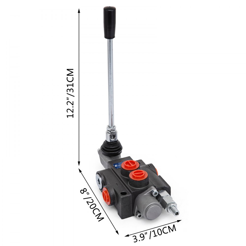 Válvula de control direccional hidráulica de 1 carrete VEVOR, válvula hidráulica de 11 Gpm, válvula de control hidráulica de doble efecto para tractores, cargadores, tanques