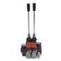 VEVOR hydraulic control valve with dual levers and four orange dial knobs, front view.