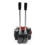 VEVOR hydraulic control valve with dual handles and orange caps.