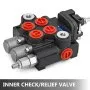 VEVOR hydraulic valve with inner check/relief valve in black and red.