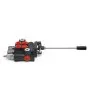 VEVOR hydraulic valve, black with red knobs, and a long silver handle on a white background.