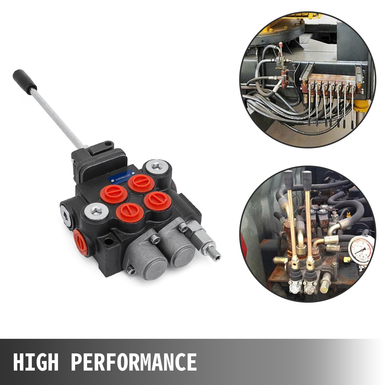 VEVOR Hydraulic Valve 2 Spool Hydraulic Joystick Control Valve 11gpm Hydraulic Directional Control Valve Double Acting for Tractors Loaders Tanks