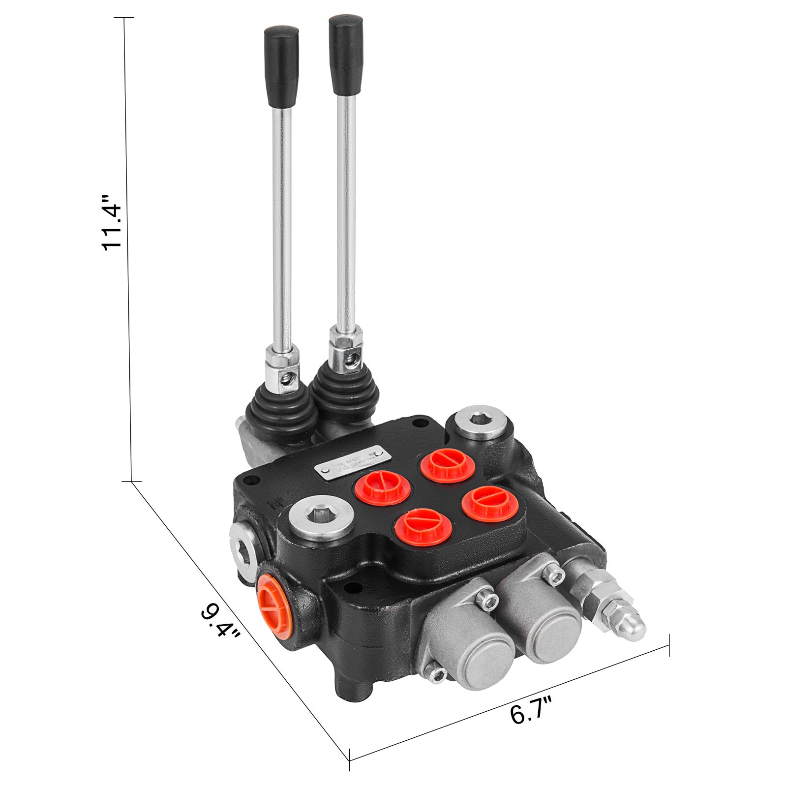 VEVOR 2 Spool Hydraulic Control Valve 21 GPM Double Acting  Motors 3600 PSI