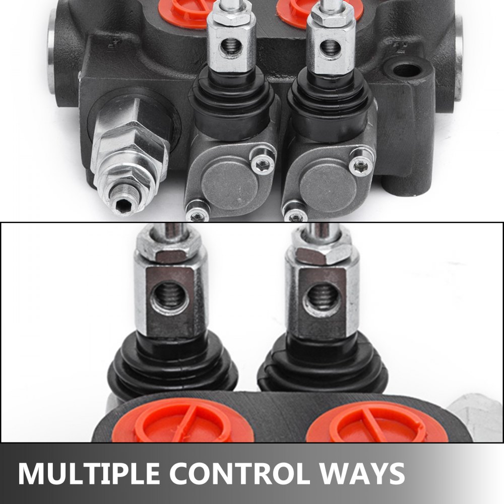 VEVOR Hydraulic Control Valve 2 Spool Hydraulic Directional Control Valve 25 GPM Hydraulic Valve Double Acting for Tractors loaders Tanks 3000PSI