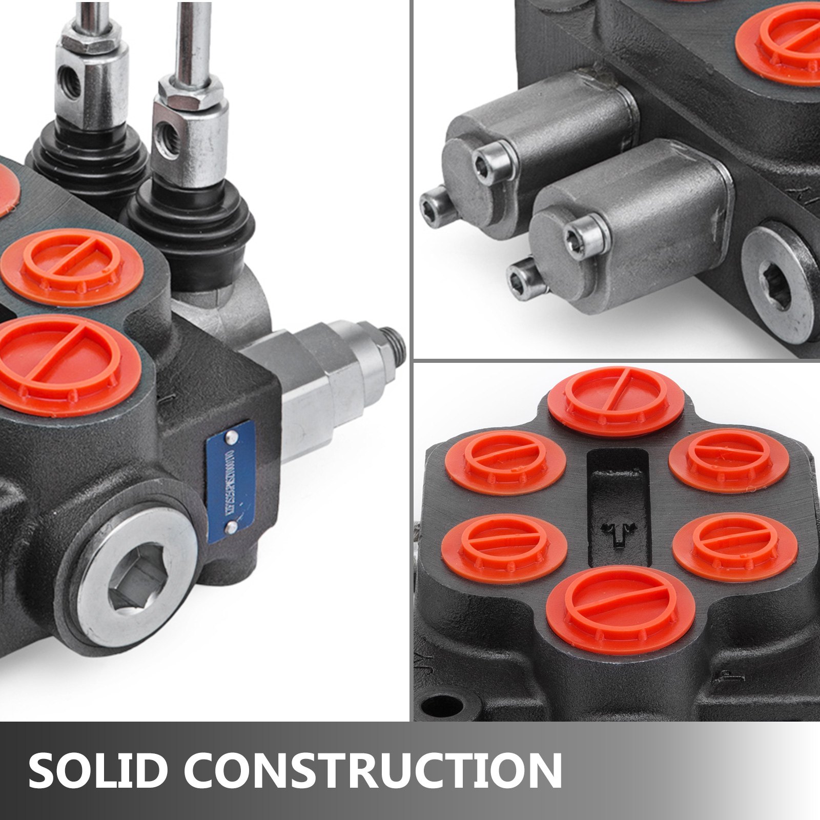 VEVOR Hydraulic Control Valve 2 Spool Hydraulic Directional Control Valve 25 GPM Hydraulic Valve Double Acting for Tractors loaders Tanks 3000PSI
