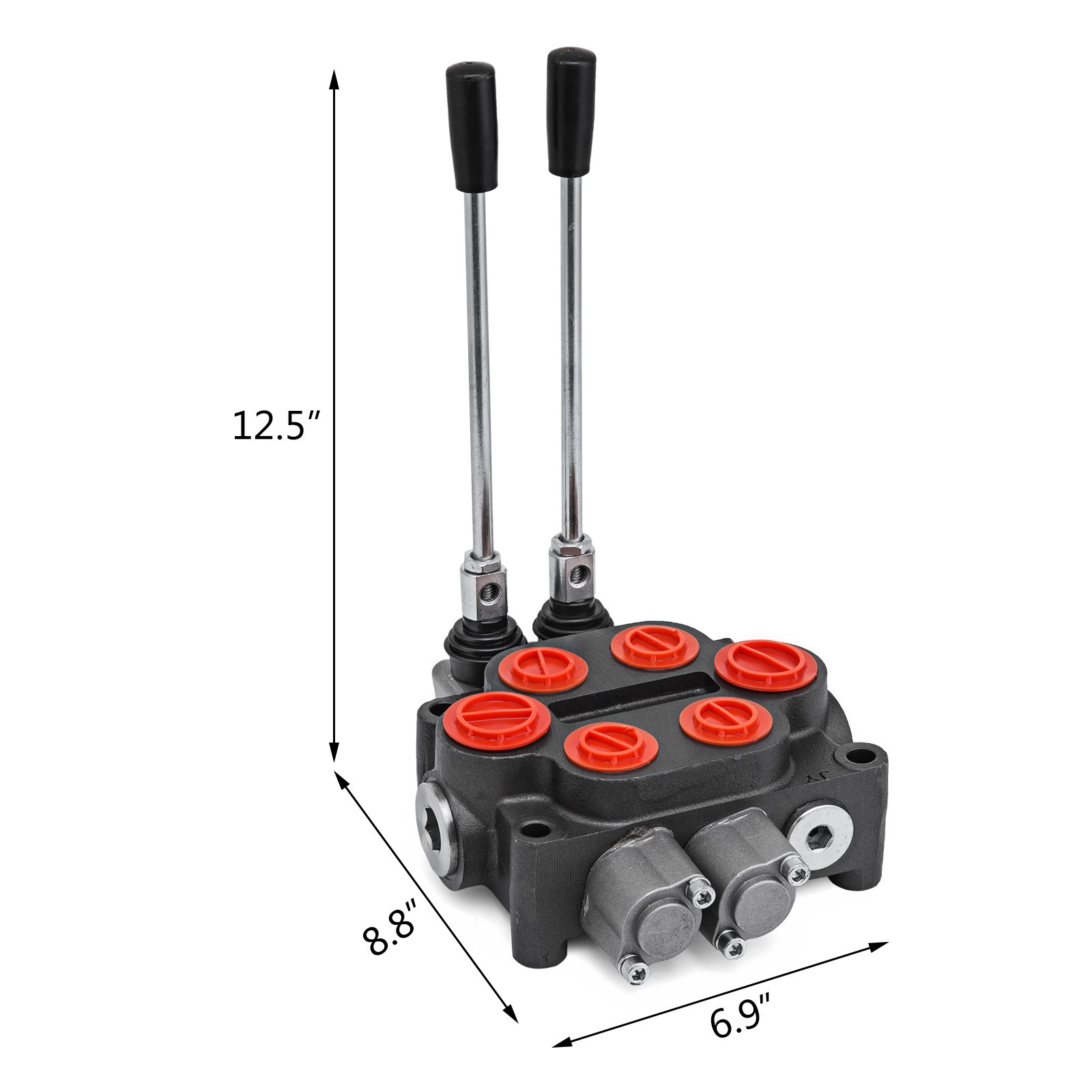 VEVOR Hydraulic Control Valve 2 Spool Hydraulic Directional Control Valve 25 GPM Hydraulic Valve Double Acting for Tractors loaders Tanks 3000PSI